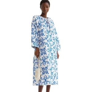H&M Floral Kaftan Style Midi Dress, Size L